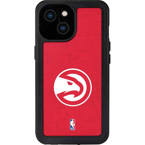NBA Atlanta Hawks Distressed iPhone 15 Waterproof Case